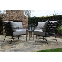 Aurore French Beige Cushion Metal Outdoor Club Arm Chair|