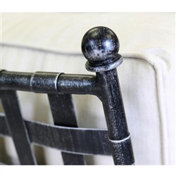 Aurore French Beige Cushion Metal Outdoor Club Arm Chair|