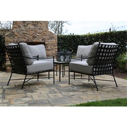 Aurore French Beige Cushion Metal Outdoor Club Arm Chair|