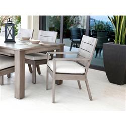 Ezra Modern Taupe Grey Aluminum Rectangular Outdoor Dining Table - 90"W|