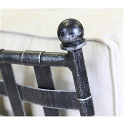 Aurore French Beige Cushion Metal Outdoor Loveseat|