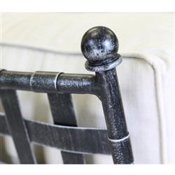 Aurore French Beige Cushion Metal Outdoor Loveseat|