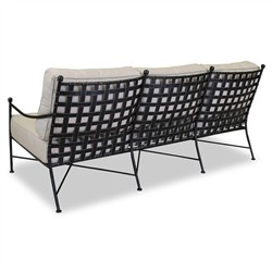 Aurore French Beige Cushion Metal Outdoor Sofa|