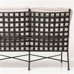 Aurore French Beige Cushion Metal Outdoor Sofa|