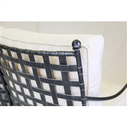 Aurore French Beige Cushion Metal Outdoor Sofa|