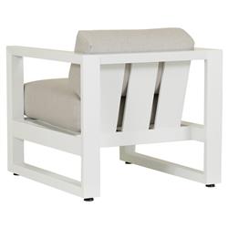 Roman Modern Grey Cushion White Metal Outdoor Accent Club Chair|