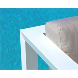 Roman Modern Grey Cushion White Metal Outdoor Accent Club Chair|