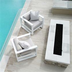 Roman Modern Grey Cushion White Metal Outdoor Accent Club Chair|