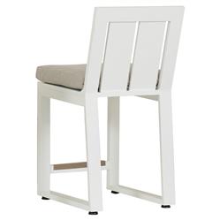 Roman Modern Grey Cushion White Metal Outdoor Counter Stool|