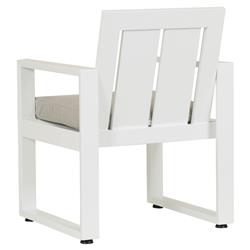 Roman Modern Grey Cushion White Metal Outdoor Dining Arm Chair|