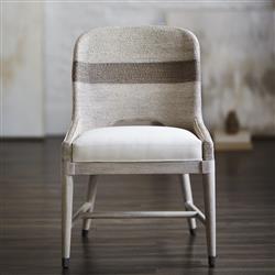 Palecek Fritz Coastal Beach White Performance Lampakanai Rope Hardwood Side Chair|