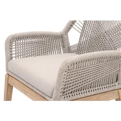 Lorry Coastal Taupe Woven Rope Performance Gray Mahogany Dining Arm Chairs - Set of 2|