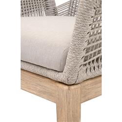 Lorry Coastal Taupe Woven Rope Performance Gray Mahogany Dining Arm Chairs - Set of 2|