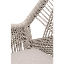 Lorry Coastal Taupe Woven Rope Performance Gray Mahogany Dining Arm Chairs - Set of 2|