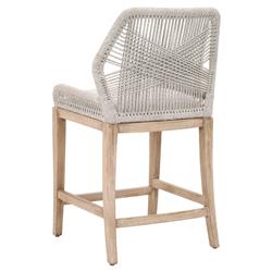 Lorry Coastal Beach Taupe Performance Mahogany Woven Rope Counter Stool|