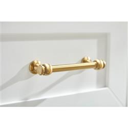 Stacy Modern Classic 1 Drawer Brass Accent White Nightstand|