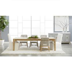 Theodore Coastal Taupe Woven Fixed Cushion Mahogany Dining Side Chair - Set of 2|