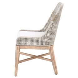 Theodore Coastal Taupe Woven Fixed Cushion Mahogany Dining Side Chair - Set of 2|