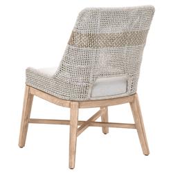 Theodore Coastal Taupe Woven Fixed Cushion Mahogany Dining Side Chair - Set of 2|