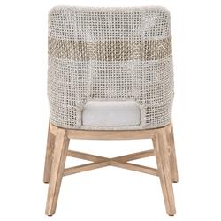 Theodore Coastal Taupe Woven Fixed Cushion Mahogany Dining Side Chair - Set of 2|