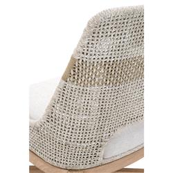 Theodore Coastal Taupe Woven Fixed Cushion Mahogany Dining Side Chair - Set of 2|