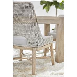Theodore Coastal Taupe Woven Fixed Cushion Mahogany Dining Side Chair - Set of 2|