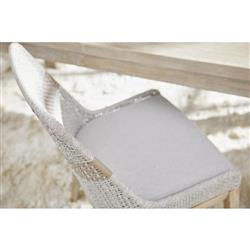 Theodore Coastal Taupe Woven Fixed Cushion Mahogany Dining Side Chair - Set of 2|