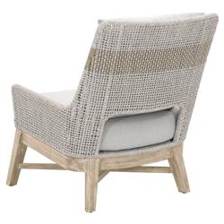 Theodore Coastal Beach Grey Woven Cushion Solid Teak Outdoor Occasional Chair|