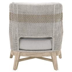 Theodore Coastal Beach Grey Woven Cushion Solid Teak Outdoor Occasional Chair|