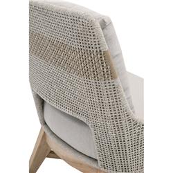 Theodore Coastal Beach Grey Woven Cushion Solid Teak Outdoor Occasional Chair|