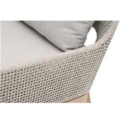 Theodore Coastal Beach Grey Woven Cushion Solid Teak Outdoor Occasional Chair|
