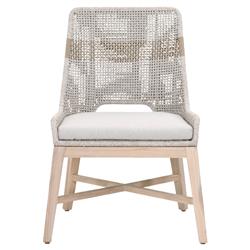 Theodore Coastal Taupe Woven Cushion Grey Teak Outdoor Dining Chair - Set of 2|