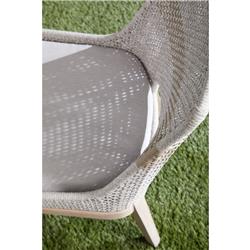 Theodore Coastal Taupe Woven Cushion Grey Teak Outdoor Dining Chair - Set of 2|