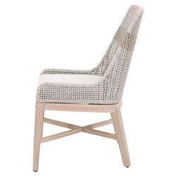 Theodore Coastal Taupe Woven Cushion Grey Teak Outdoor Dining Chair - Set of 2|