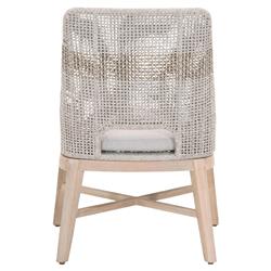 Theodore Coastal Taupe Woven Cushion Grey Teak Outdoor Dining Chair - Set of 2|