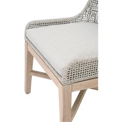 Theodore Coastal Taupe Woven Cushion Grey Teak Outdoor Dining Chair - Set of 2|