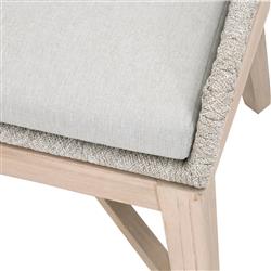 Theodore Coastal Taupe Woven Cushion Grey Teak Outdoor Dining Chair - Set of 2|