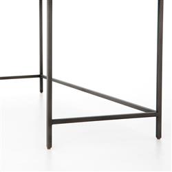 Theodore Industrial Loft 3-Drawer Leather Pull Brown Office Desk|