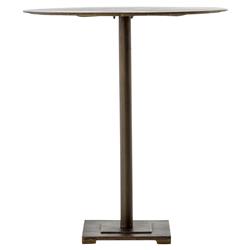 Gene Industrial Loft Aged Brass Iron Round Counter Table - 32" W|