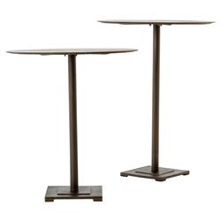 Gene Industrial Loft Aged Brass Iron Round Counter Table - 32" W|