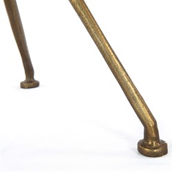 Soledad Industrial Loft Antique Brass Aluminum Tripod Base Outdoor Oval Side Table|