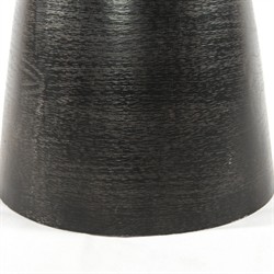 Lupe Industrial Loft Ash Glass Top Black Aluminum Pedestal Round Side End Table|