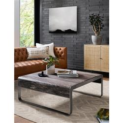 Walter Light Brown Upholstered Leather Natural Wood Tufted Sofa - Small - 75"W|