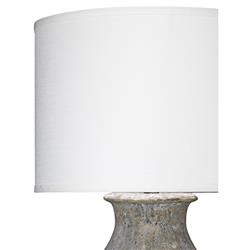 Xavi Modern Classic White Linen Shade Grey Ceramic Table Lamp|