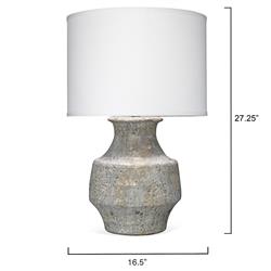 Xavi Modern Classic White Linen Shade Grey Ceramic Table Lamp|