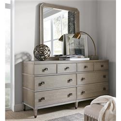 Norman Rustic Lodge Light Grey Wood 8 Drawer Double Dresser|