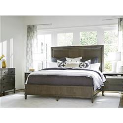 Norman Modern Classic Ivory Stone Top Brown Wood Nightstand|