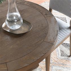 Becille Rustic Lodge Brown Pine Wood Round Dining Table - Small - 42"W|