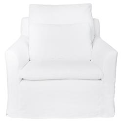 Cisco Home Donato Modern Classic White Linen Slipcovered Arm Chair|