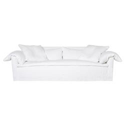 Cisco Home Donato Coastal Beach Logan White Linen Slipcovered Sofa - 78"|